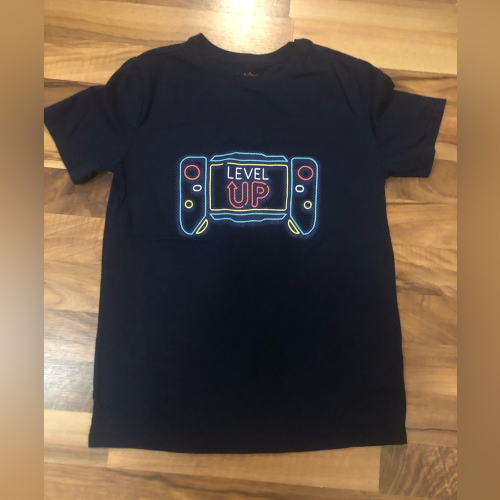 Cat & Jack Navy Boys Tee with Coral Logo